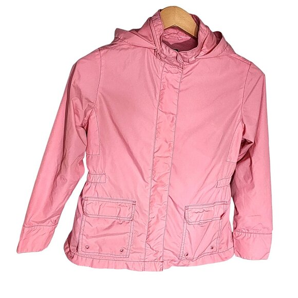 Gap Kids Girls Pink Hooded Lined Zip Up  Wind/Rain Jacket With Pockets - XL/12 - Picture 2 of 9